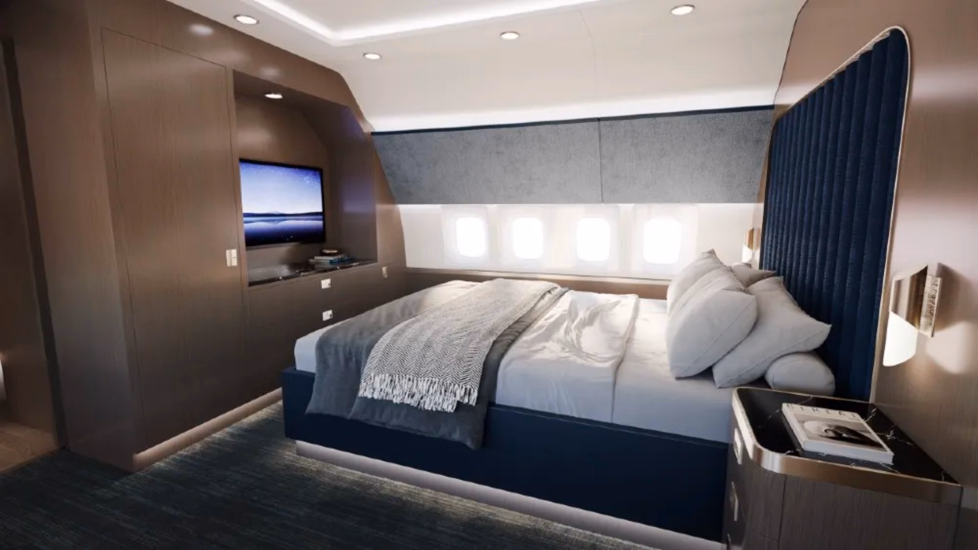 Boeing Business Jet BBJ Bedroom, VIP Airliner