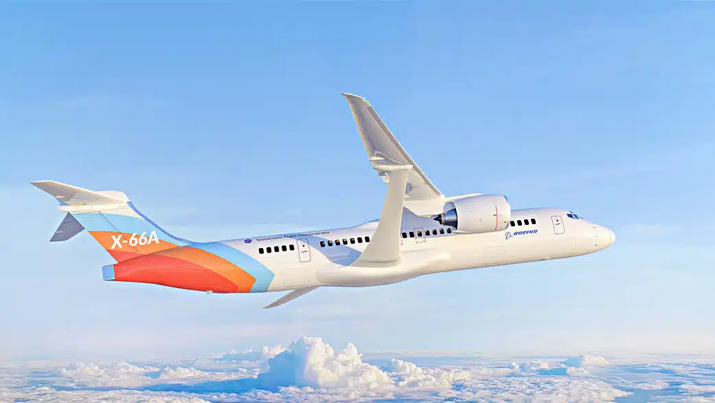Side View of X-66 Sustainable Flight Demonstrator Showing Wing and Truss. | Image: Boeing