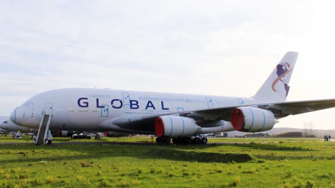 Global Airlines first A380 (Image: Global Airlines) Global Airlines first A380 (Image: Global Airlines)