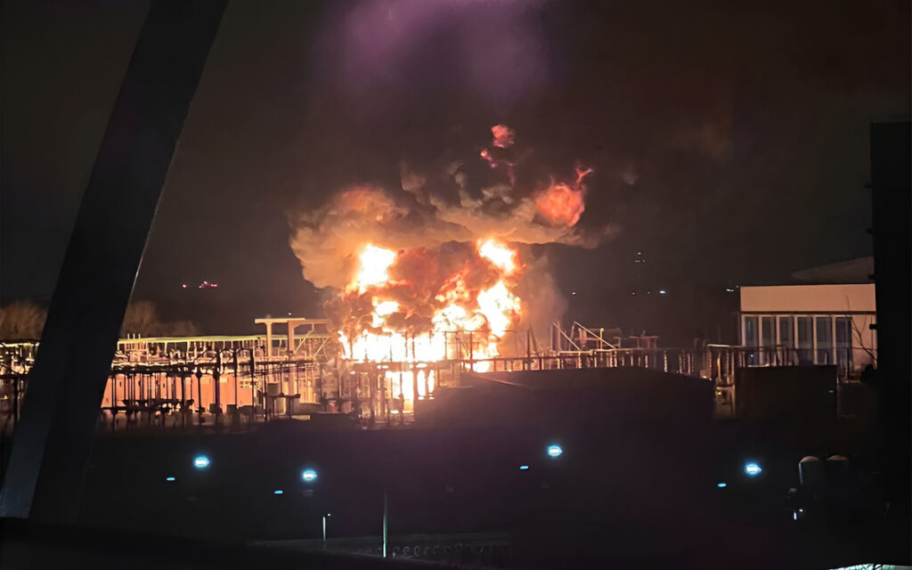 Image of power station fire near Heathrow Airport