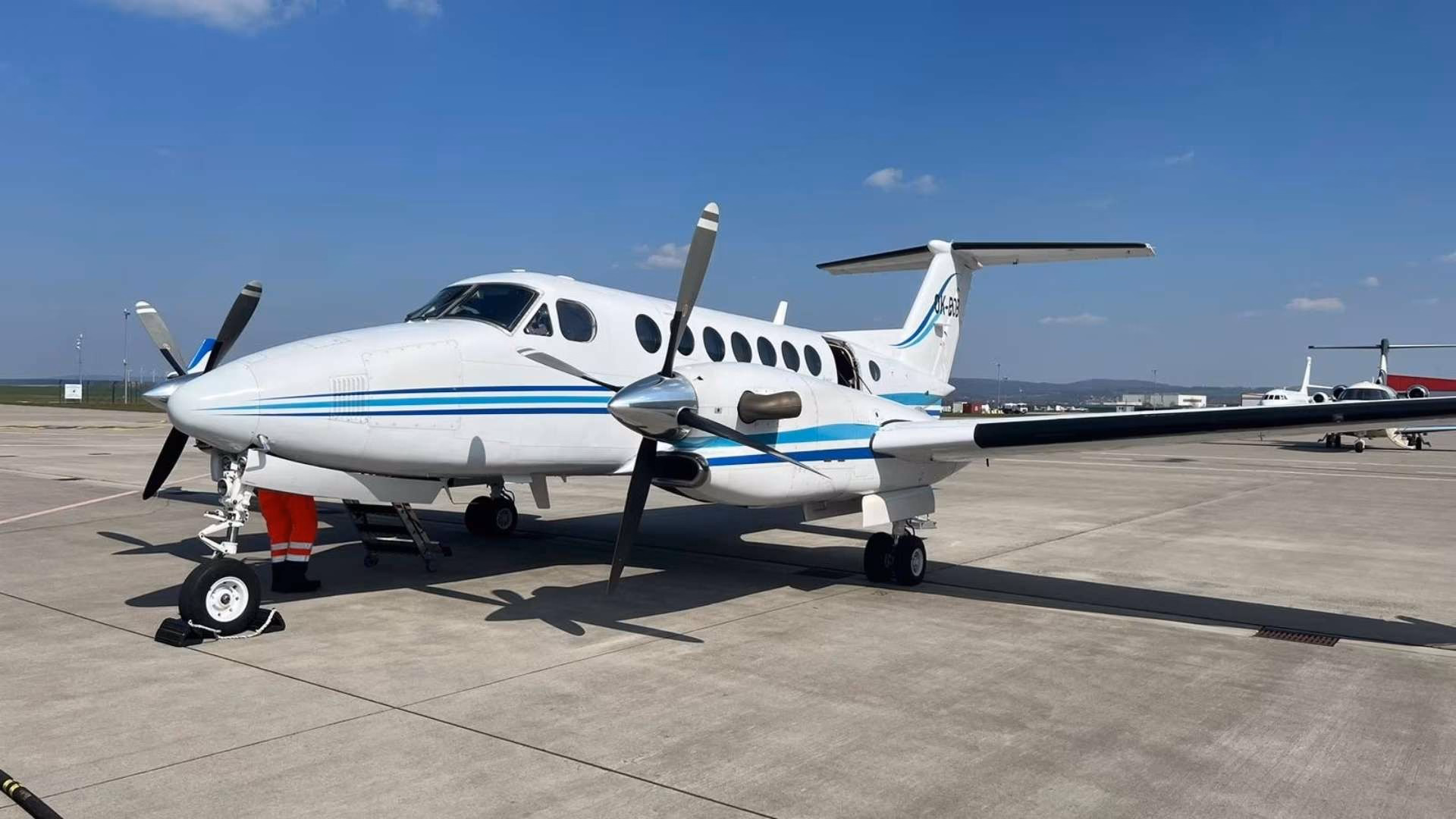 King Air 350 Turboprop Aircraft parked in Scotland