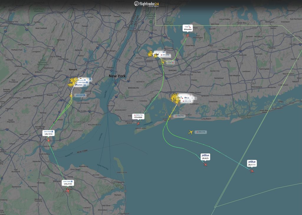 Flights departing from New York City area airports on respective SIDs.
