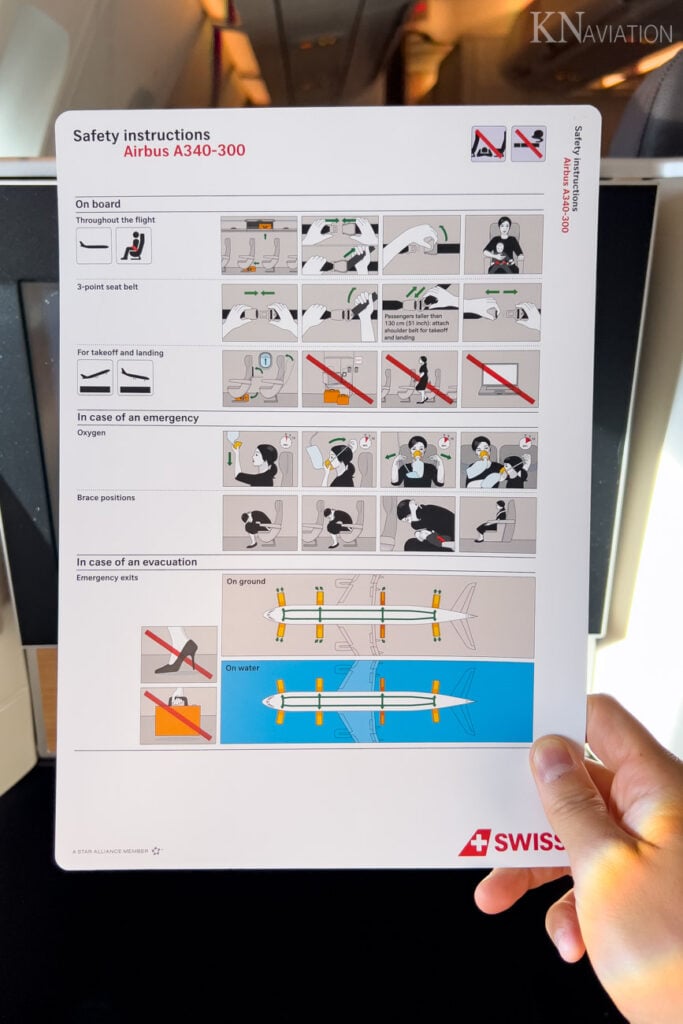 Swiss A340 Safety Card