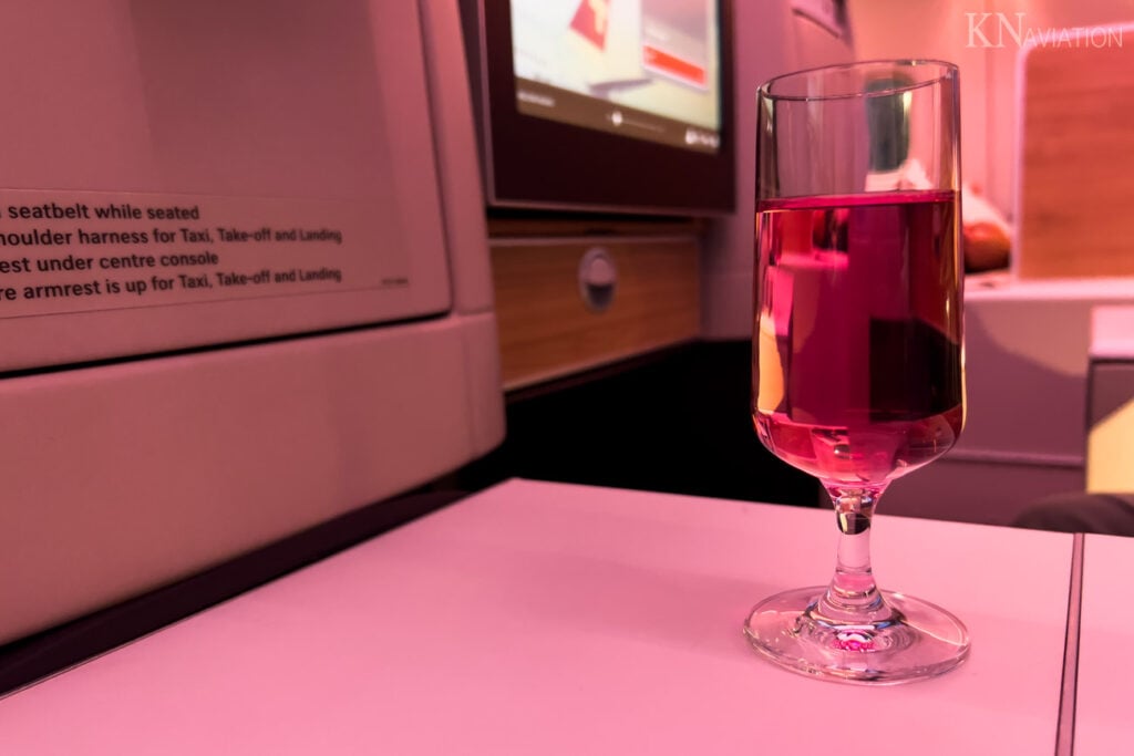 Swiss Long-haul Business Class Welcome Drink