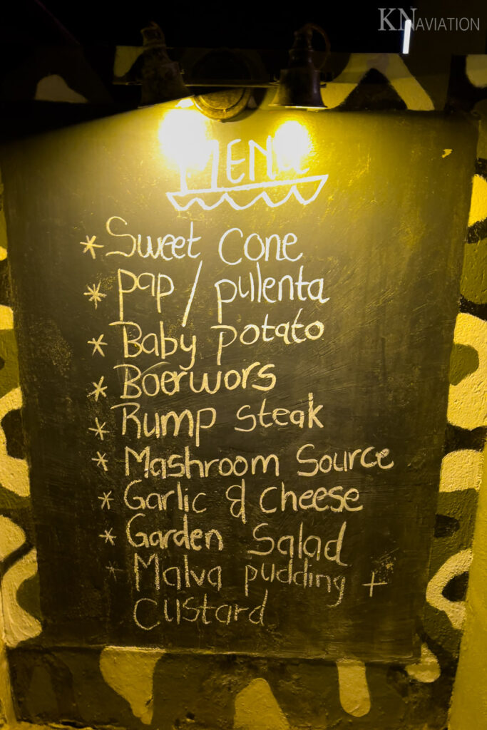 Umkumbe River Lodge Dinner