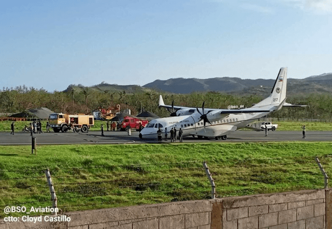 PAF C-295 Breaks Nose Gear on...