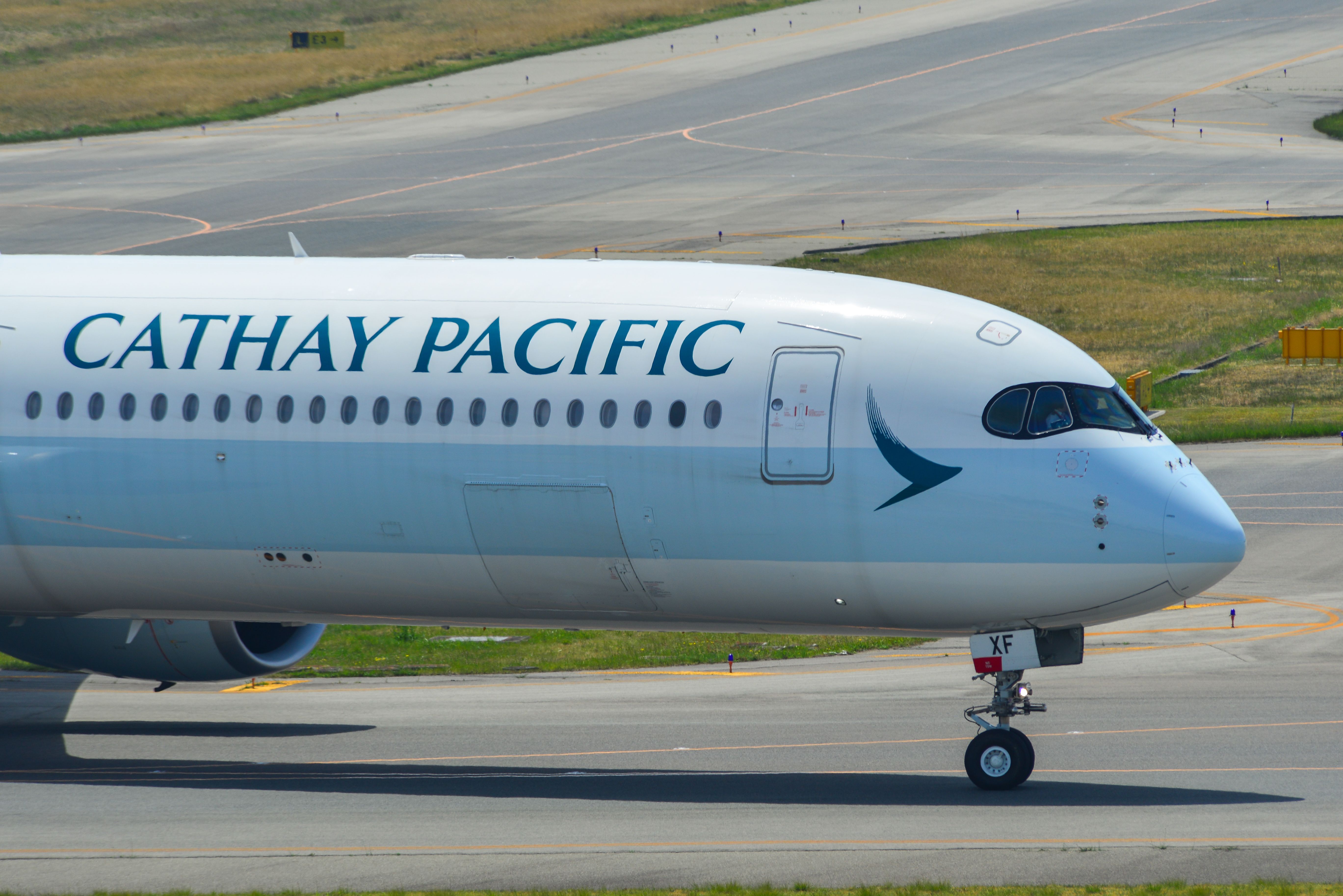 Cathay Pacific Airbus A350-1000 taxiing at Kansai International Airport KIX