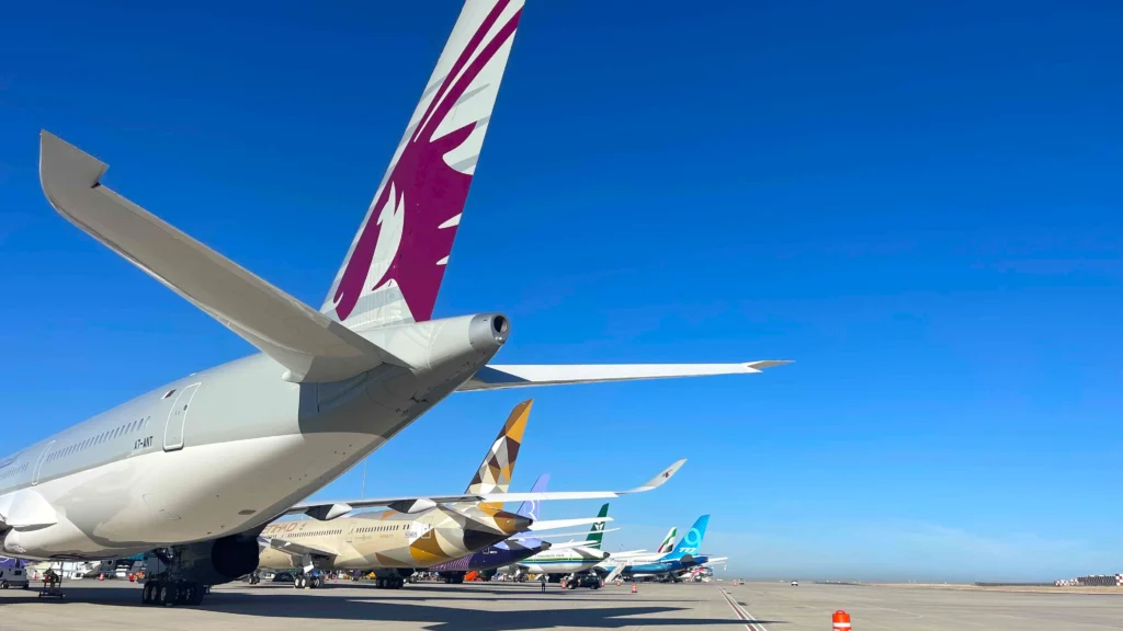Middle Eastern airlines and airports, especially Qatar Airways (QR), have captured an increasing portion of international business during the recovery period.